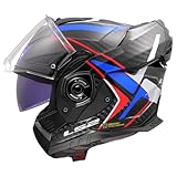 LS2, Modularer Motorradhelm ADVANT X CARBON FUTURE II Gloss White Blue, L