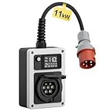 dé Mobile Wallbox 11kW 16A EV Charger mit CEE Stecker und Typ 2 Steckdose, 11kW...