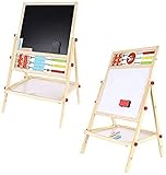 Brigamo 2in1 Standtafel Zeichentafel & Magnettafel, Tafel für Kinder mit Uhr,...