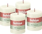 Bolsius Rustik Stumpenkerzen - Weiß - 4 Stück - 8 x 7 cm - Länge Brenndauer...