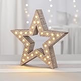 Ideen mit Herz LED-Holz-Stern | Weihnachts-Licht | Winter-Dekoration |...
