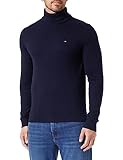 Tommy Hilfiger Herren Pullover Pima Cashmere Roll Neck mit Rollkragen, Blau...