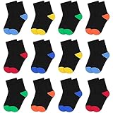 L&K-II 12er Pack Kindersocken Mädchen Jungen Wintersocken Sportsocken bunt...