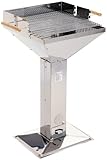 GRILLCHEF Trichtergrill | Edelstahlausführng mit Windschutz, Feuerschale,...