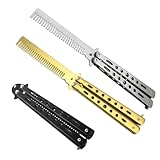 3 Stück Butterfly Kamm Edelstahl Faltbarer Schmetterlings-Kamm Butterfly...