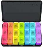 AUVON Tablettenbox 7 Tage Morgens Mittags Abends, Tragbare Pillendose mit...