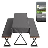 Spetebo Bierzeltgarnitur Auflagenset gepolstert anthrazit - 3-teilig - Set aus 2...