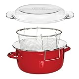 Premier Housewares 102114 Deep Fryer Friteuse, emaille, 5 liters, rot, 33 x 27 x...