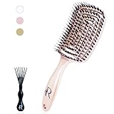 Haarbürste Wildschweinborsten, Für Alle Haartypen, Schmerzfreies Entwirren -...