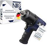 Druckluft-Schlagschrauber 1/2' max. 1200 Nm Pneumatisch Doppelschlagwerk...
