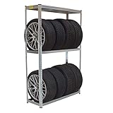 TRUTZHOLM Reifenregal 8 Reifen 795 kg 180x120x40 cm Gummischutz/Kantenschutz...