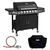 TAINO RED 6+1 Gasgrill Set Grillwagen BBQ Edelstahl-Brenner Griller 6 Brenner...