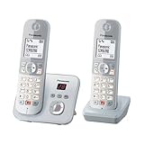 Panasonic KX-TG6862GS Schnurlostelefon mit 2 Mobilteilen und Anrufbeantworter...