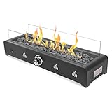 Onlyfire 72cm Tisch-Gas-Feuerstelle, 6.5 kW Propan Gas Tischfeuer mit Hinterem...