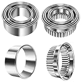 UKoosien Ausstechformen Set, 10 Stück Edelstahl Rund (4.5-8.2 cm) - Plätzchen...