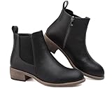 Maxome Stiefeletten Damen Knöchelstiefel Mit Reißverschluss Wasserdichte Leder...