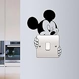 Mickey Mouse Lichtschalter-Aufkleber, Micky-Maus-Vinyl-Aufkleber, Kunst-Wand,...