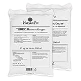 2 x 10kg HaGaFe TURBO Rasendünger mit 30% Stickstoff, Rasen – Dünger mit 120...