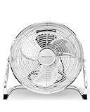 Pro Breeze 30,5 cm Bodenventilator aus Chrom - 50W Ventilator klein mit 3...