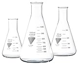 neoLab 1-0181 Erlenmeyerkolben, Enghals, Kimax Boro 3.3, 1000 mL