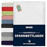 Dreamzie - Spannbettlaken 200x200cm - Baumwolle Oeko Tex Zertifiziert - Weiß -...