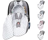 Mikos Einschlagdecke Babyschale Baby Fußsack, Velvetstoff mit Baumwolstoff für...