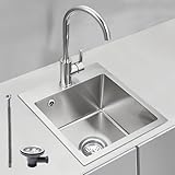 ROVOGO 304 Edelstahl Spülbecken Klein Gebürstet, 50 x 40 cm Spüle Küche mit...