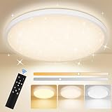 TOPPLEE LED Deckenleuchte Dimmbar 3000K-6500K mit Fernbedienung, Deckenlampe...