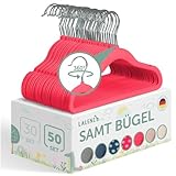 Laleni 50er Set schmale Kinderkleiderbügel mit Samtbezug - rutschfeste...