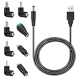 MEROM 5V Universal Stromkabel Netzkabel USB zu DC Kabel Ladekabel mit 8 Stecker...