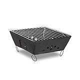 Relaxdays Outdoor Klappgrill, mobiler Campinggrill, Stahl Tischgrill HBT: 12 x...