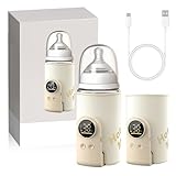 Flaschenwärmer Baby Unterwegs, Tragbarer Baby Flaschenwärmer mit LCD-Display...