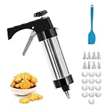 Gadgets zum Keksbacken – Garnierspritze Edelstahl Gebäckpresse mit 13...
