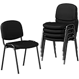 COSTWAY Konferenzstühle stapelbar 5er Set, Besucherstühle ohne Armlehnen,...
