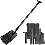 COFIT Schneeschaufel aus Aluminiumlegierung, 110cm Einziehbare Schaufel Schwarz,...