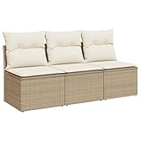 vidaXL Gartensofa mit Kissen 3-Sitzer, Sofa mit Staufach unter Sitzfläche,...