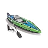 Intex Challenger K1 Kayak 1 Man Inflatable Canoe with Aluminum Oars and Hand...