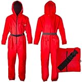 GOODS+GADGETS Gamer Kostüm Roter Overall mit Kapuze; Halloween Jumpsuit Cosplay...