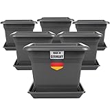 2friends Tomatentopf mit Untersetzer 28x28 cm 6er Set Anthrazit Pflanzkübel...