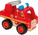 small foot Feuerwehrfahrzeug aus Holz, gut greifbar, mit gummierten,...