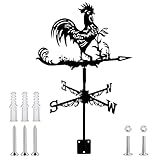 Wetterhahn Hahn Wetterfahne Wetterfahnen aus Metall für Garten Hof Terrasse und...