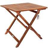 Casaria® Gartentisch Balkontisch Wetterfest Klappbar Holz 70x70cm 80kg...
