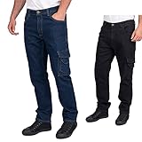 Lee Cooper Workwear Sicherheits-Schreinerhose, Stretch-Jeans-Arbeitshose, blau,...