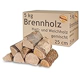 Brennholz Gemischt Kaminholz 5-500 kg Buche Eiche Birke Kiefer Fichte Holz Für...