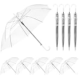 petour 10er-Set Durchsichtiger Regenschirm, Regenschirm für eine Person,...