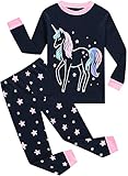 EULLA Kinder Mädchen Schlafanzüge Langarm Baumwolle Winter Pyjama Set Glow in...