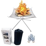 Tragbare Feuerstelle für Camping, Outdoor Faltbare Feuerstelle Kamin mit...