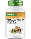 Ashwagandha - 180 Kapseln mit 750 mg reinem Extrakt - Premium: 10% Withanoliden...