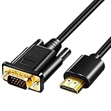 Herfair HDMI-auf-VGA-Kabel, vergoldet, 1080P, HDMI auf VGA-Adapter, aktives...