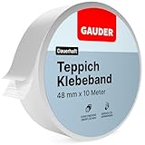 GAUDER Teppichklebeband (10 m) | Klebeband für Bodenbeläge, Treppenstufen und...